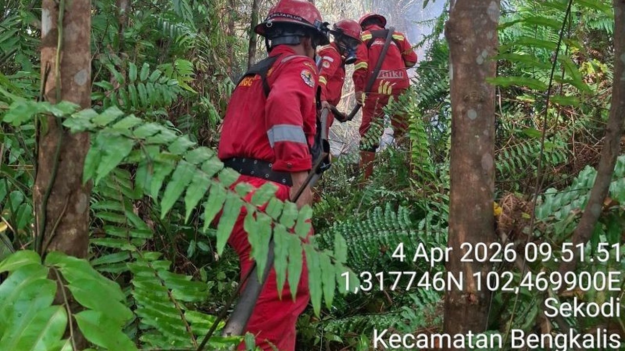 Tim Manggala Agni menghadapi tantangan serius dalam memadamkan Karhutla Bengkalis di Desa Sekodi akibat minimnya sumber air, sehingga harus berkoordinasi untuk bantuan alat berat dan mengerahkan water bombing.