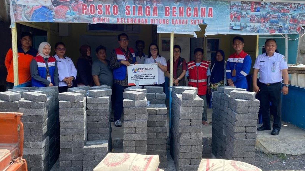 PT Pertamina Patra Niaga Regional Sulawesi menyalurkan **bantuan Pertamina Bitung** untuk pemulihan infrastruktur pascagempa M 6,7, mempercepat perbaikan dan mendukung masyarakat terdampak di Kota Bitung.