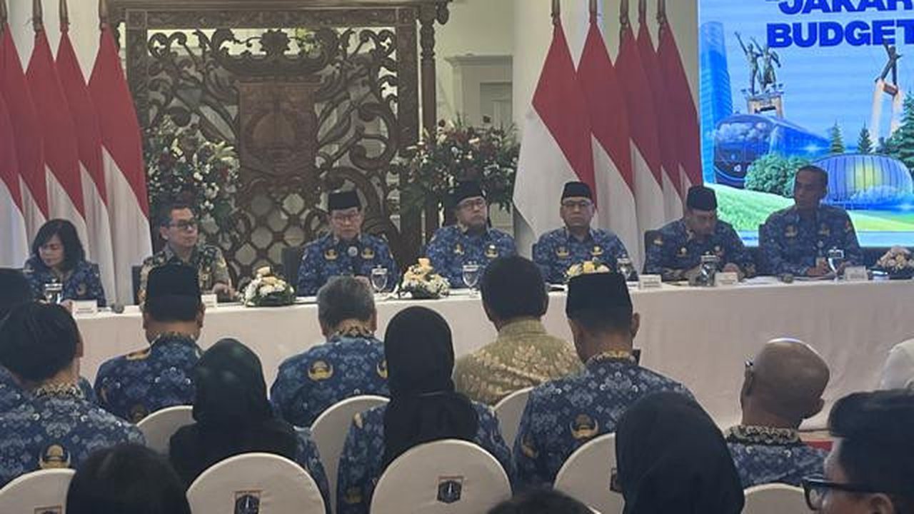 Gubernur DKI Jakarta Pramono Anung dalam Realisasi APBD Triwulan I Tahun Anggaran 2026 di Balai Kota DKI Jakarta, Jumat (17/4/2026). (Foto: Liputan6.com/Winda Nelfira).