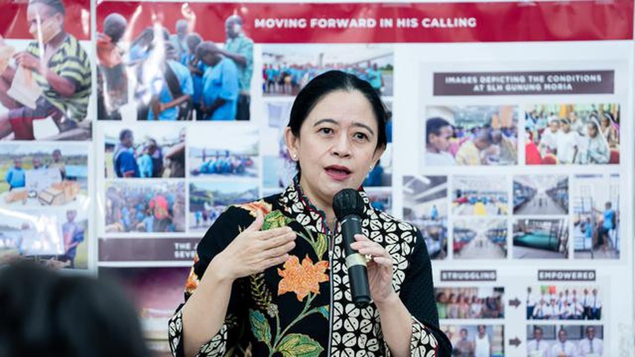 Ketua DPR RI Puan Maharani melakukan kunjungan ke Sekolah Lentera Harapan (SLH) Gunung Moria di Tangerang, Banten, Senin (8/12/2025)