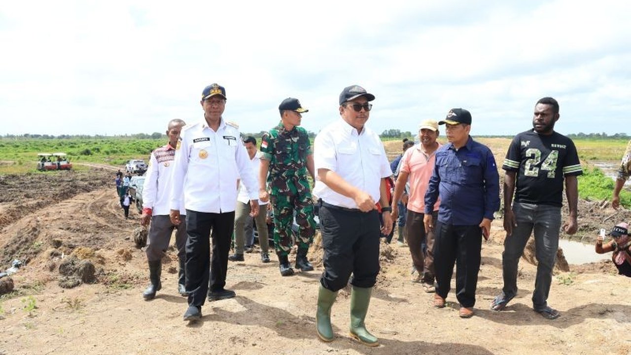 Kementerian Pertanian melalui Ditjen Lahan dan Irigasi meninjau langsung Program Cetak Sawah Merauke, Papua Selatan, yang menargetkan perluasan hingga 50 ribu hektare pada tahun 2026 untuk ketahanan pangan nasional.