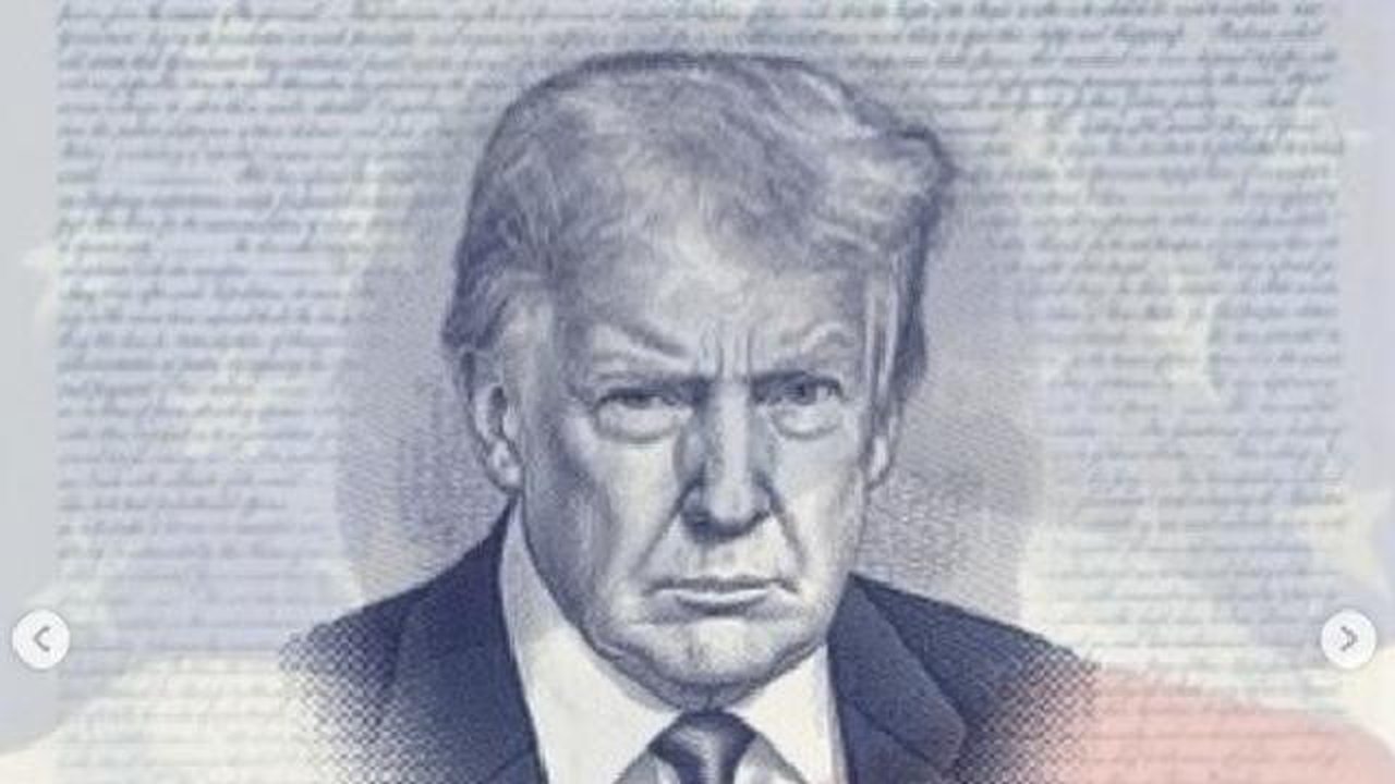 Maket gambar Donald Trump di halaman dalam paspor Amerika Serikat (AS). (dok. Tangkapan layar Instagram @statedept/https://www.instagram.com/p/DXsCVYCkQzi/?img_index=3/Dinny Mutiah)