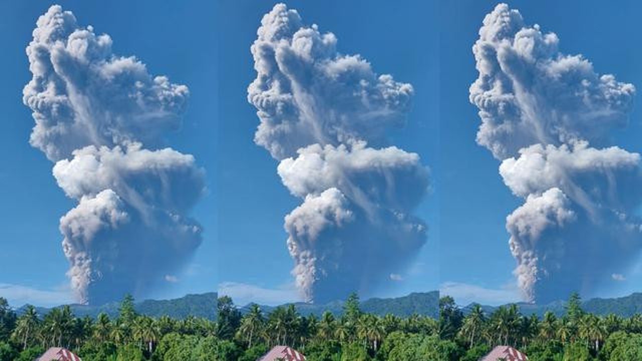 Gunung Dukono di Halmahera Utara, Maluku Utara, mengalami erupsi dahsyat pada Jumat (8/5/2026). (Liputan6.com/ Dok PVMBG)