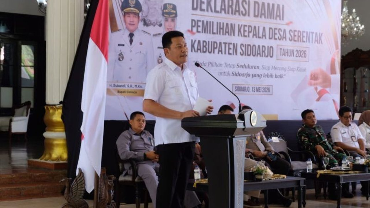 Pemerintah Kabupaten Sidoarjo menggelar deklarasi damai menjelang Pilkades Sidoarjo 2026 di 80 desa. Langkah ini untuk memastikan situasi tetap kondusif serta menghasilkan pemimpin desa yang berkualitas dan amanah.