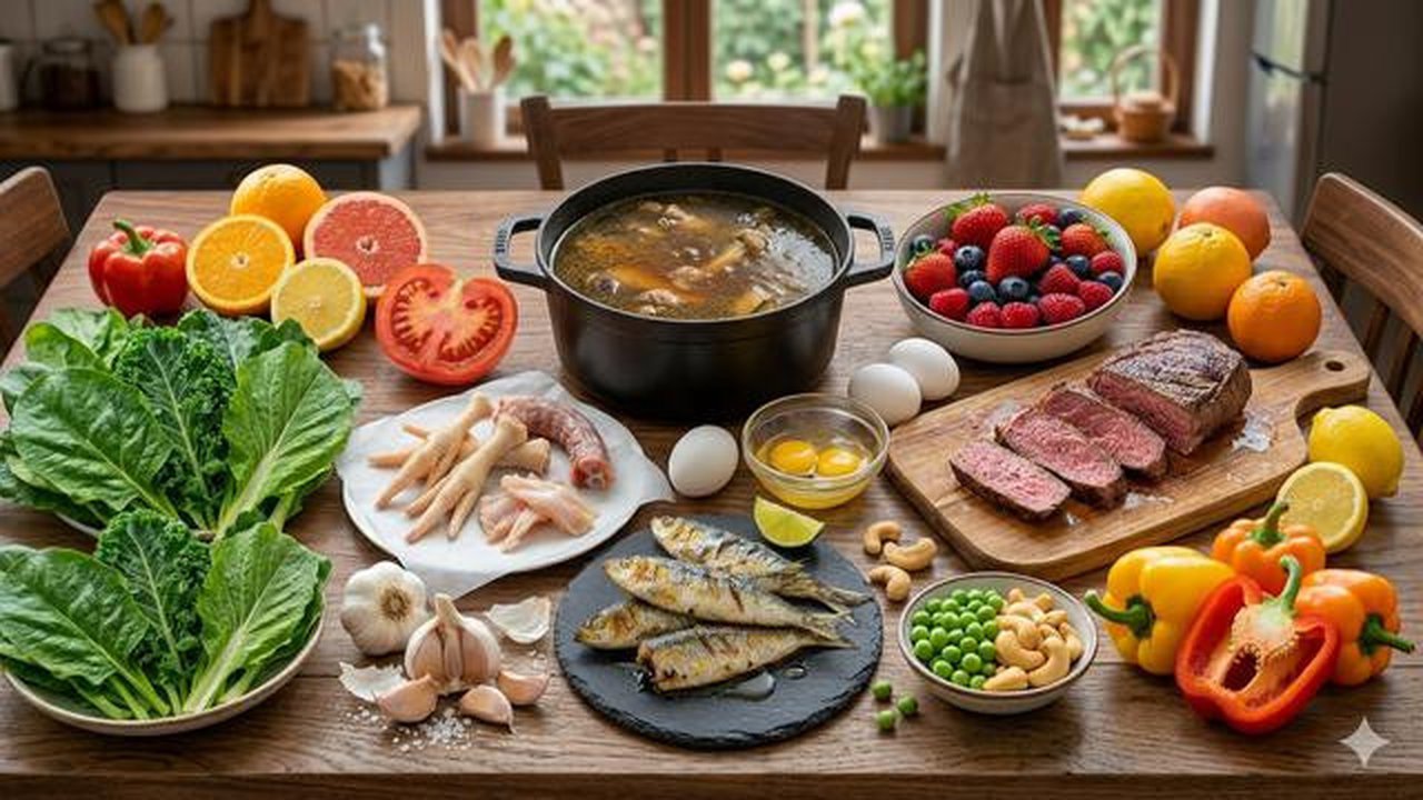 Makanan yang Kaya Kolagen Alami. dok: gemini ai