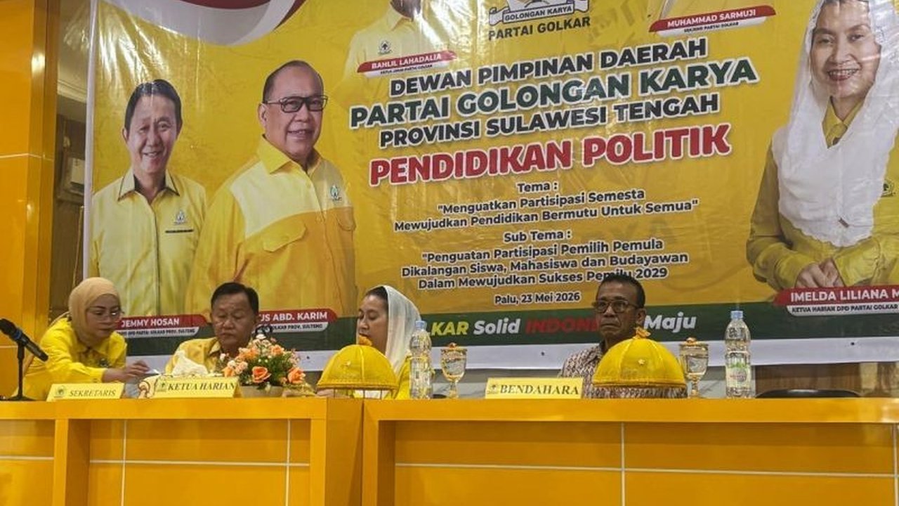 DPD Partai Golkar Sulawesi Tengah aktif memberikan pendidikan politik kepada pemilih pemula di Kota Palu, guna meningkatkan partisipasi dan menekan apatisme jelang Pemilu 2029.