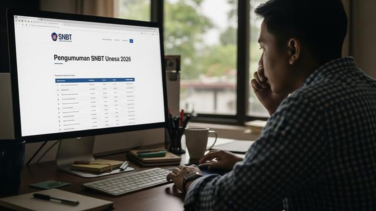 Ilustrasi Seseorang Mengecek Pengumuman SNBT/Gemini AI