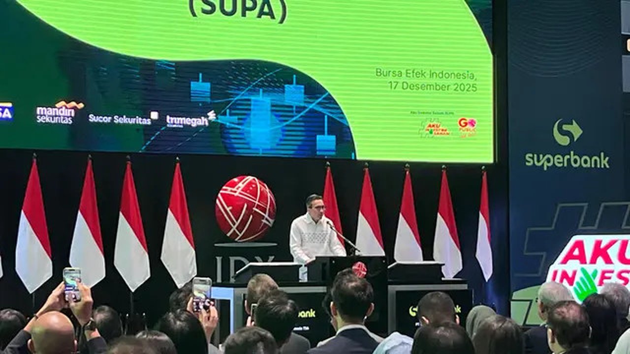 PT Super Bank Indonesia Tbk (SUPA), bank dengan layanan digital yang didukung oleh Grab, Emtek, Singtel, KakaoBank, dan GXS, resmi melangsungkan pencatatan saham perdana di Bursa Efek Indones