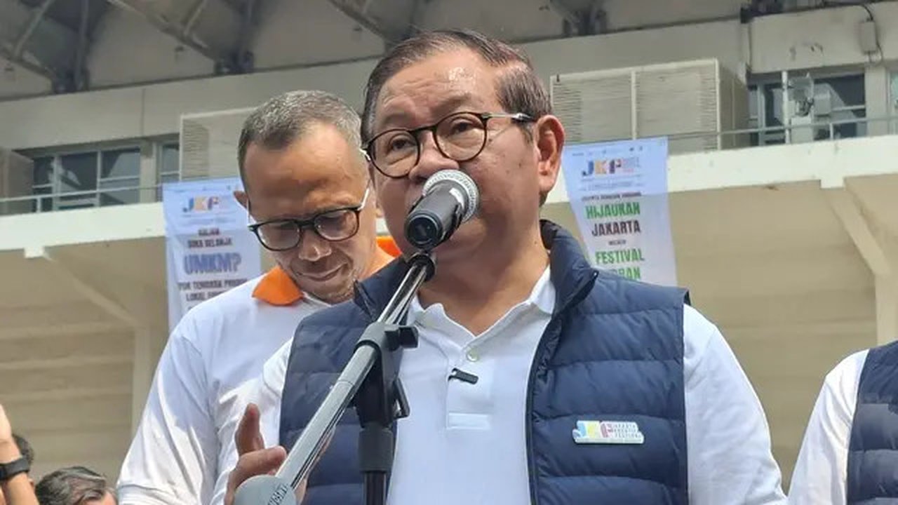 Pramono Anung usai menghadiri Jakarta Kreatif Festival (JKF) di Istora Senayan, Sabtu (4/7/2026). (Liputan6.com/Winda Nelfira).