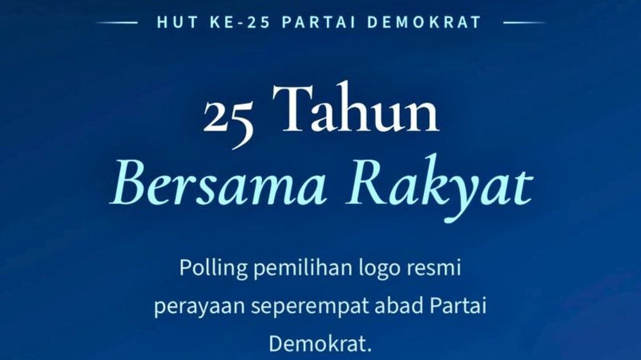 AHY Ajak Masyarakat Tentukan Logo HUT Ke-25 Partai Demokrat, Simbol Pengabdian Seperempat Abad