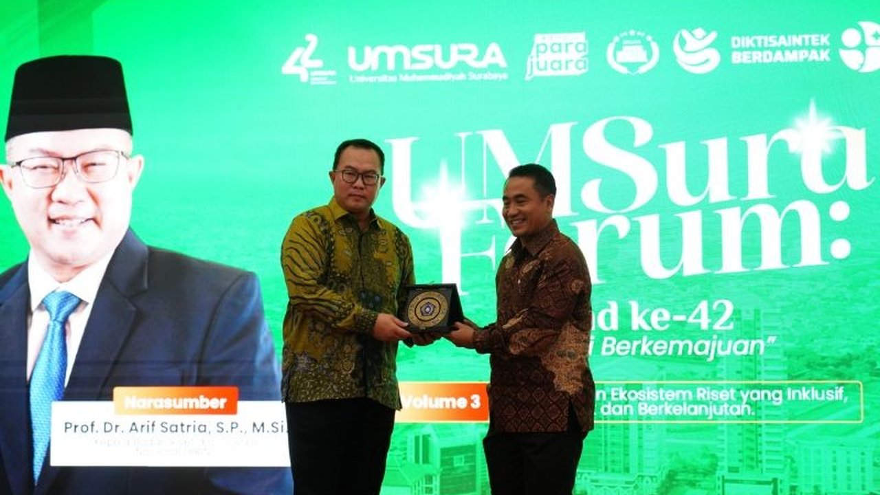 Kepala BRIN Prof. Arif Satria dorong Umsura perkuat hilirisasi hasil riset melalui kolaborasi industri. Tujuannya agar inovasi berdampak nyata bagi masyarakat dan mendukung ekonomi berbasis inovasi nasional.