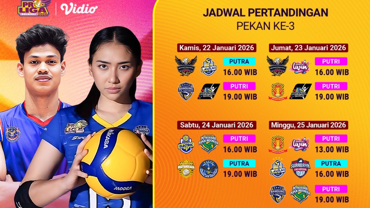 Berikut Jadwal Live Streaming Proliga 2026 Pekan Ke-3, Tayang di Vidio