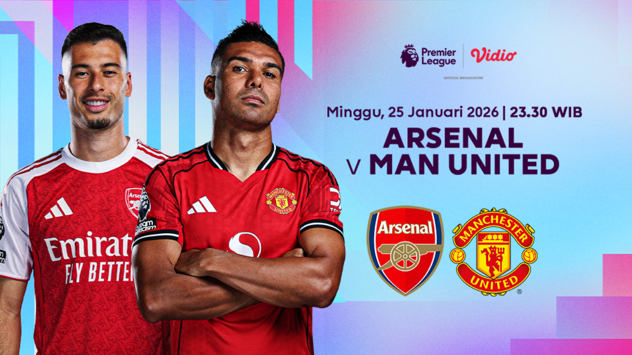 Saksikan Live Streaming Liga Inggris Pekan Ke-23: Arsenal vs Man United, Tayang di Vidio