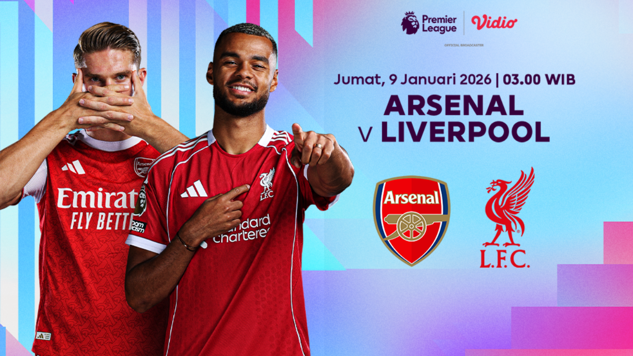Saksikan Live Streaming Liga Inggris 2025/26: Arsenal vs Liverpool, Tayang di Vidio
