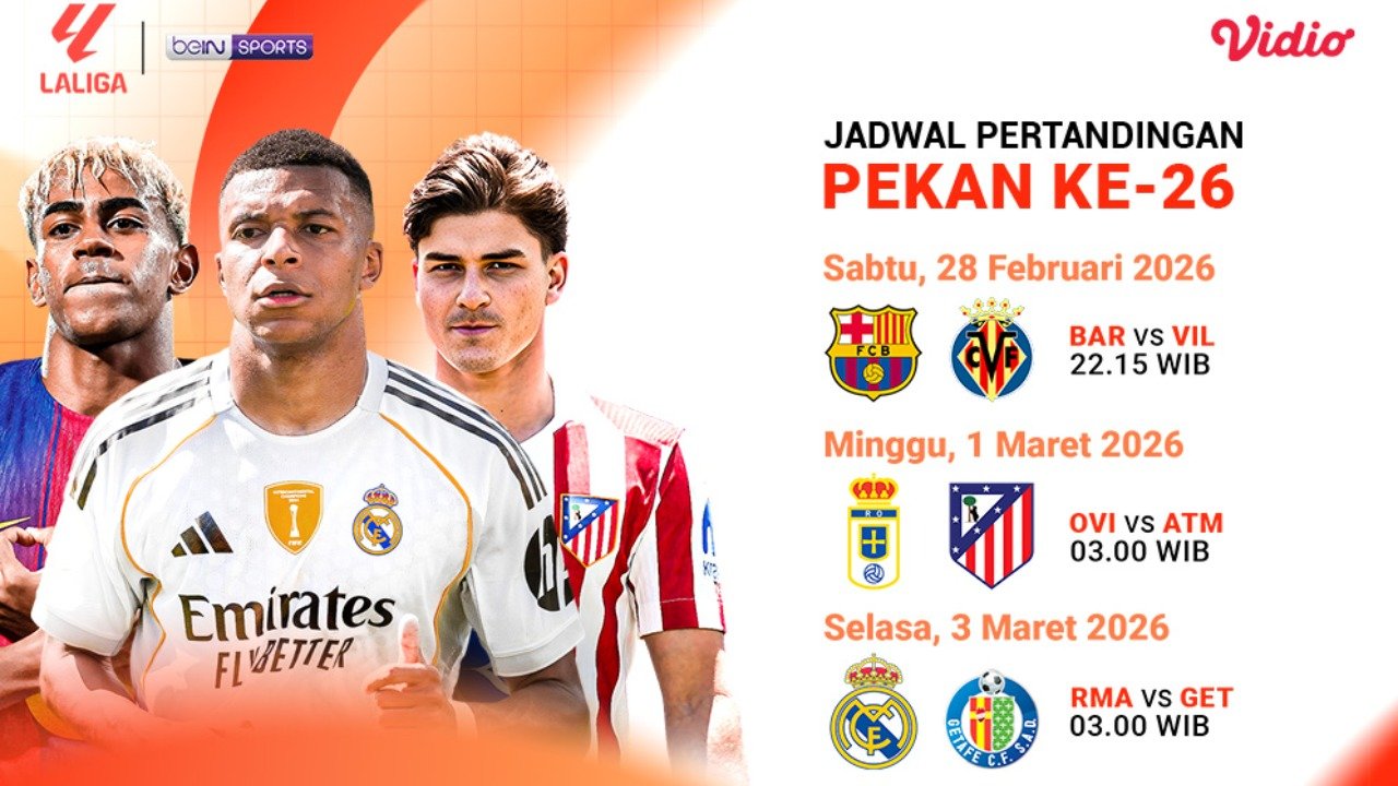 Simak Jadwal La Liga Pekan Ke-26, Eksklusif di Vidio