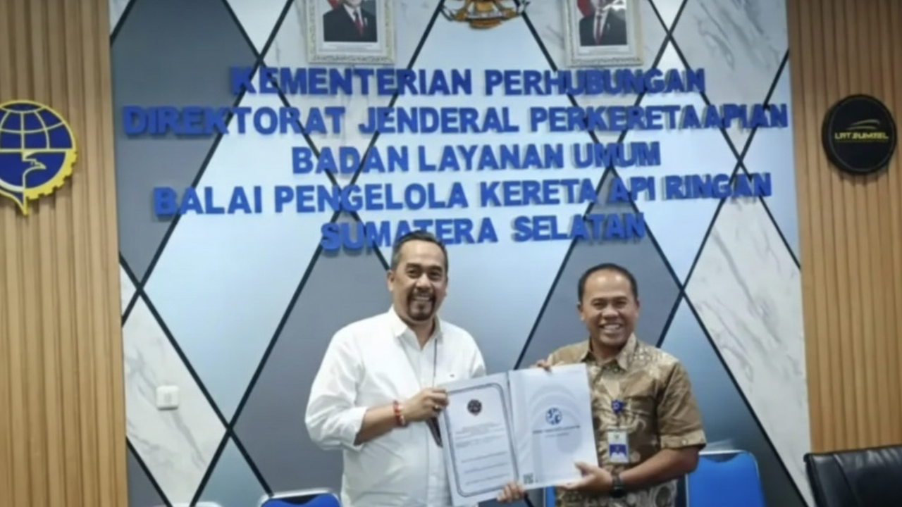 Jasaraharja Putera Branch Palembang Perpanjang Asuransi Penumpang LRT Sumsel