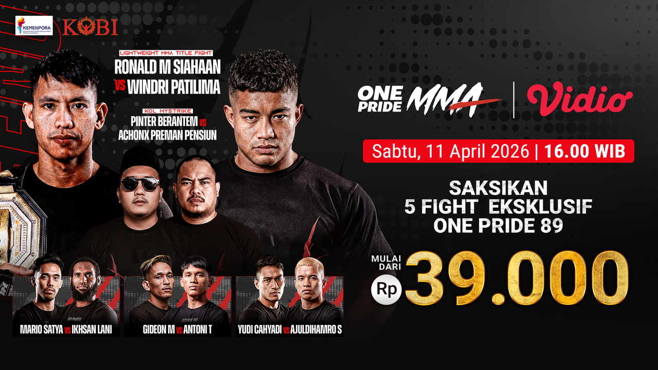 Live Streaming One Pride 89 MMA Eksklusif di Vidio
