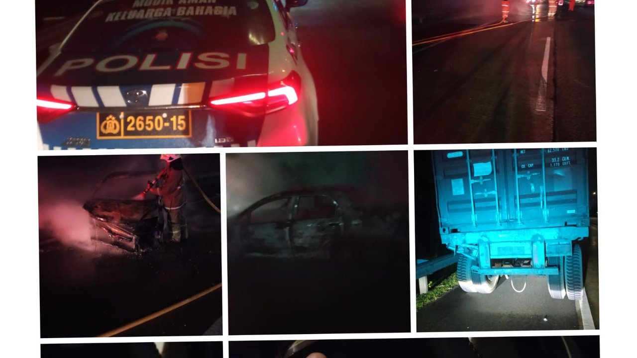 Kecelakaan di Tol Jagorawi, Honda HR-V Terbakar