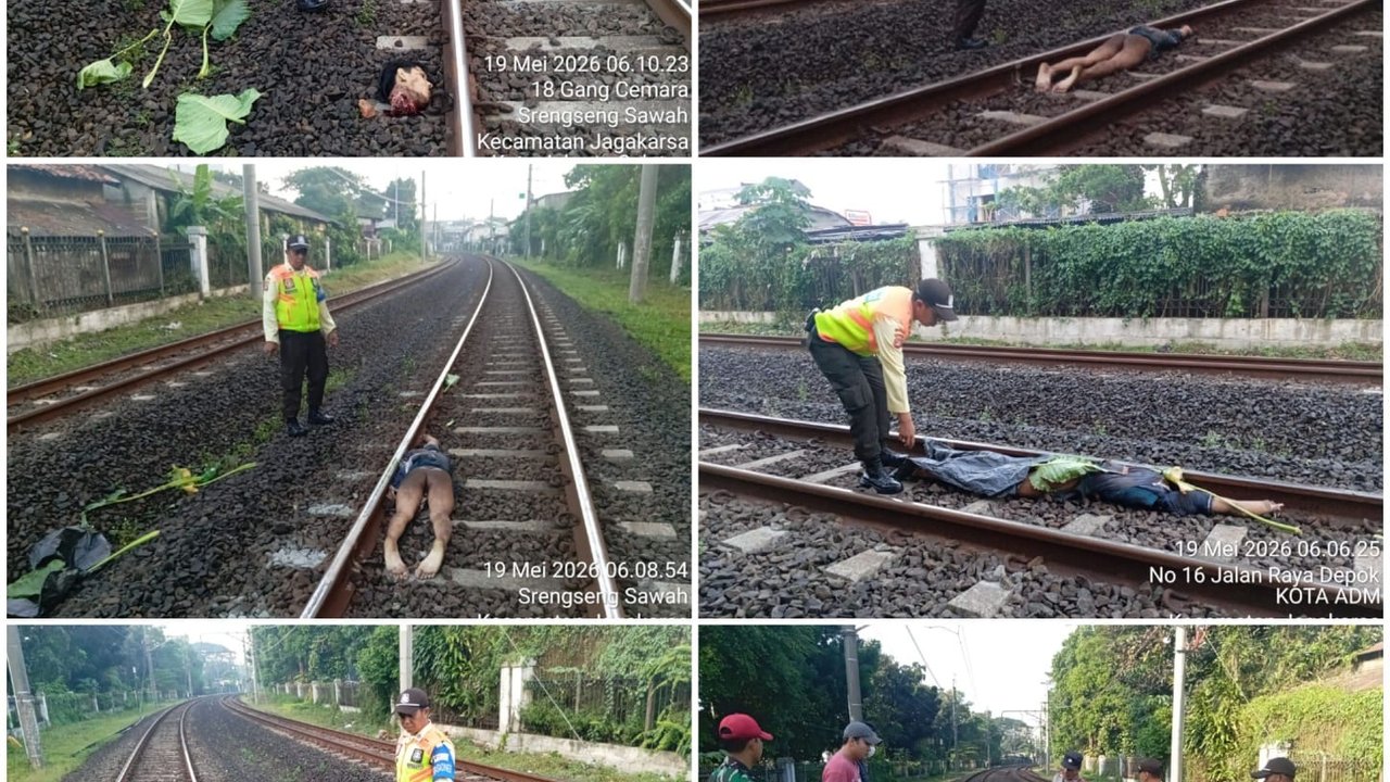 Pria Tanpa Identitas Tewas Tertabrak KRL di Lenteng Agung