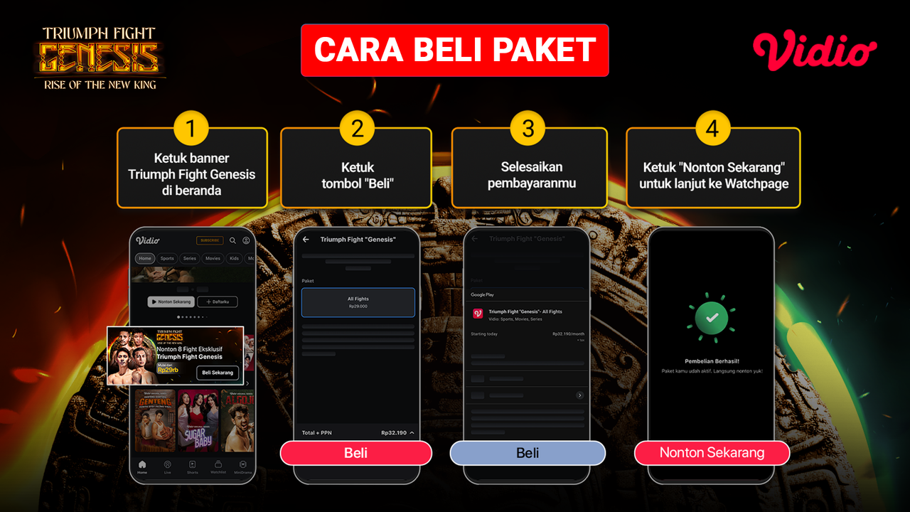 Cara Beli Triumph Fight Genesis: Pay Per View Hanya RP 29.000 di Vidio