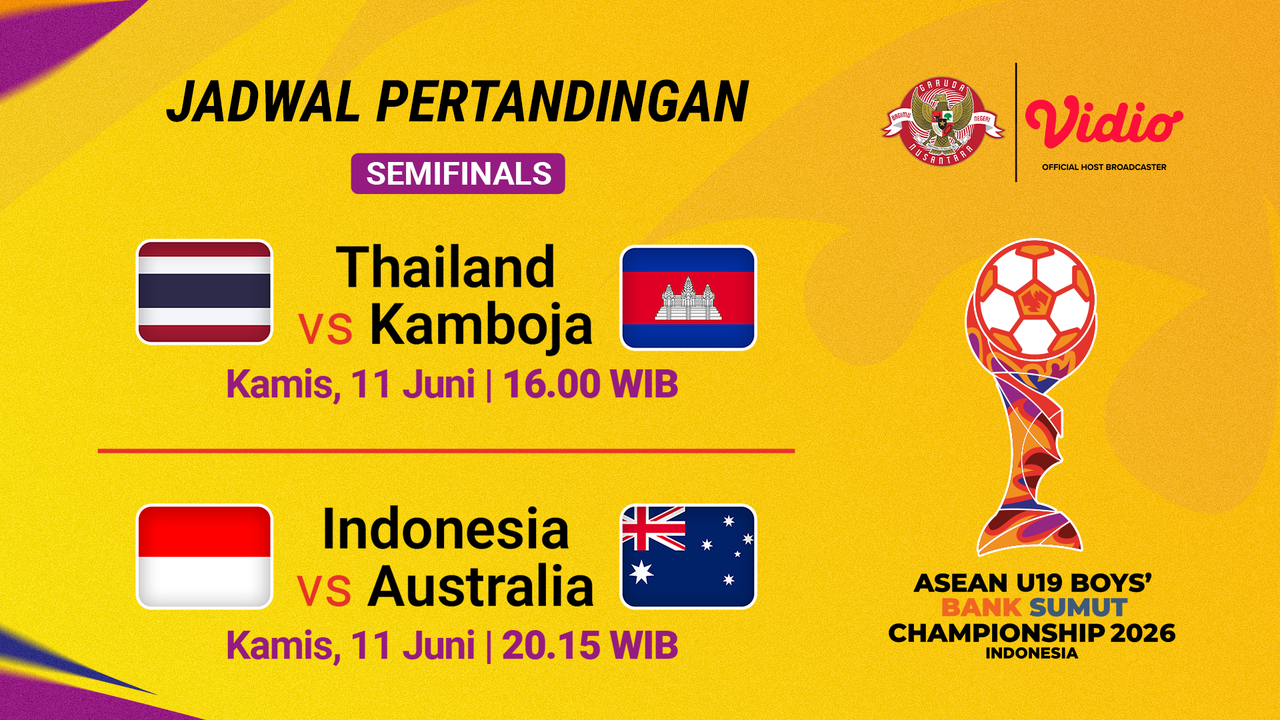 Live Streaming Babak Semifinal ASEAN U19 Boys Championship 2026 (AFF U19) di Vidio