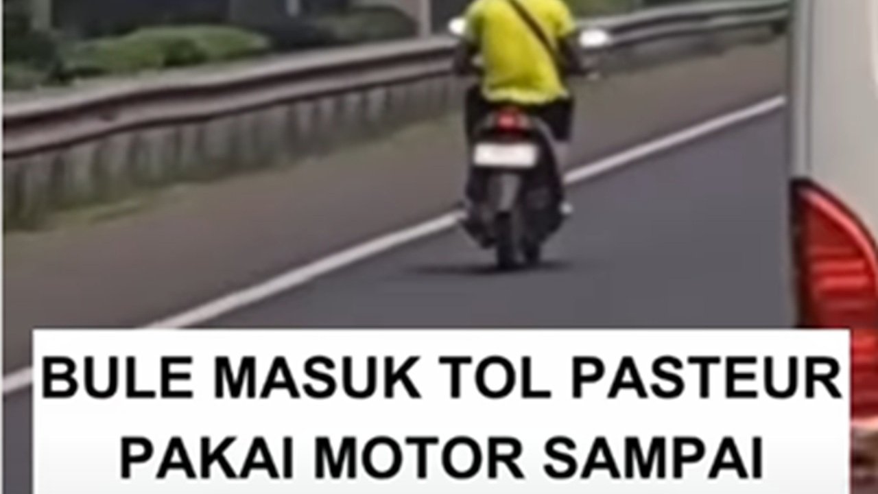 Viral Bule Asal Georgia Naik Motor Masuk ke Tol Pasteur