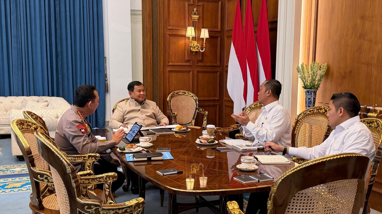 Prabowo Terima Kapolri, Bahas Situasi Keamanan di Indonesia