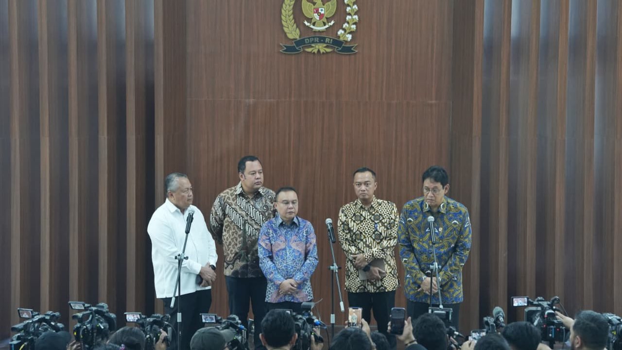 Pertemuan Pemerintah, BI dan DPR di Gedung DPR, Sabtu (6/6/2026) pagi.
