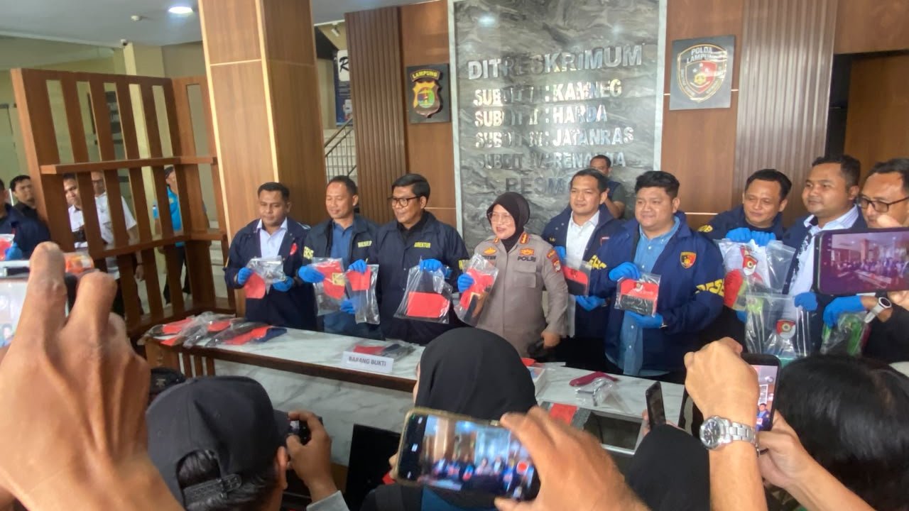 Sebulan Operasi, Polda Lampung Bongkar 140 Kasus Kejahatan Jalanan dan Amankan 212 Tersangka