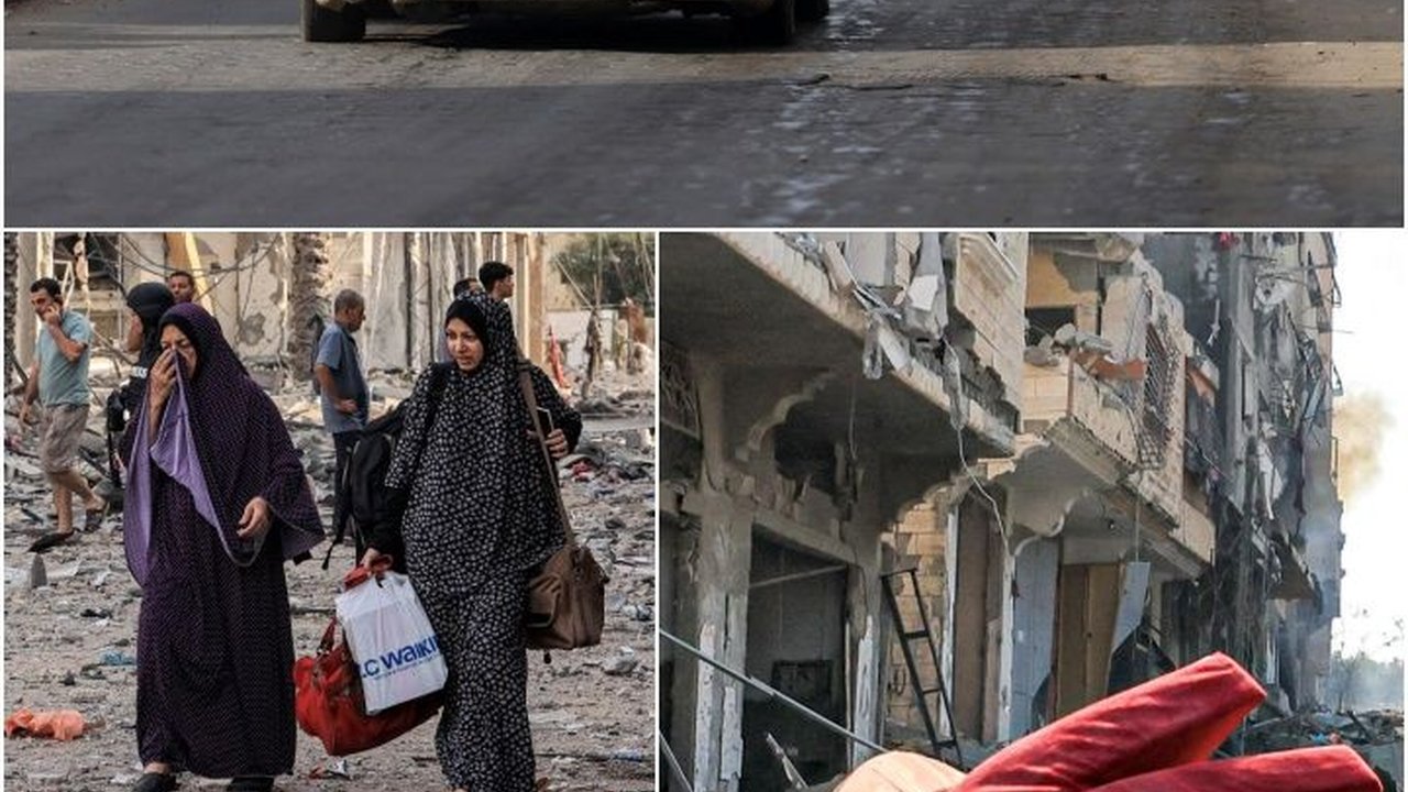 FOTO: Kesedihan Warga Palestina Tinggalkan Kota Gaza dengan Bawa Barang Seadanya