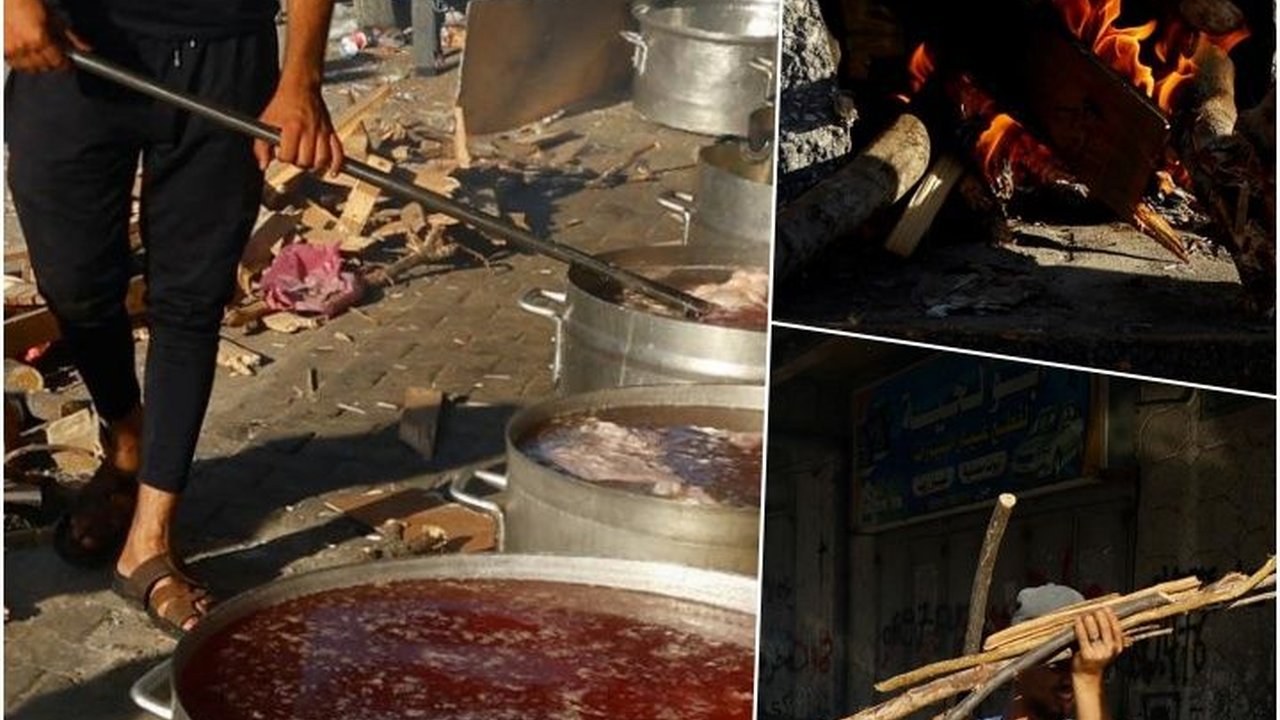 FOTO: Kian Memprihatinkan dan Tak Ada Minyak dan Gas, Warga Palestina di Jalur Gaza Gunakan Kayu Bakar untuk Memasak