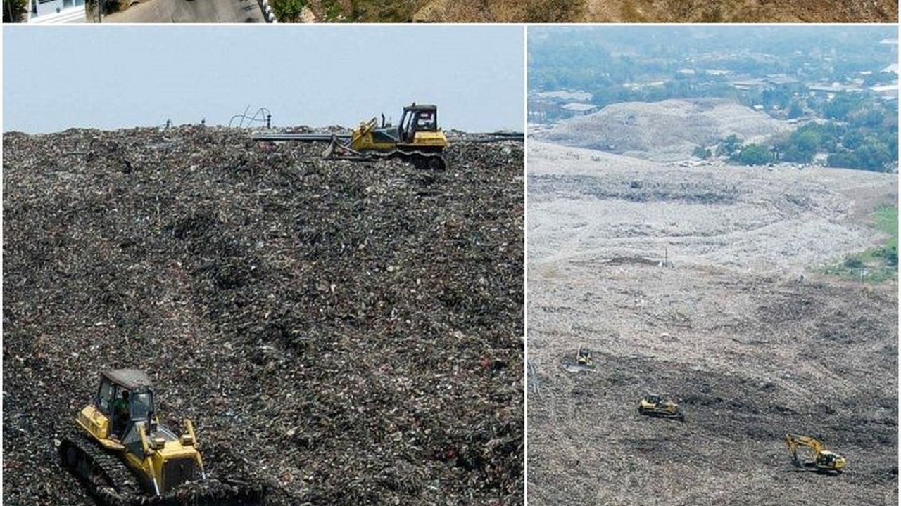 FOTO: Penampakan Gunung Sampah Bantargebang Pasca Kebakaran