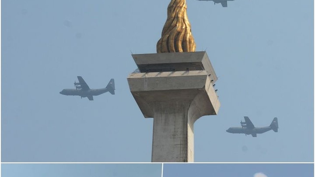 FOTO: Mendebarkan! Atraksi Udara Helikopter, Jet Tempur F-16 hingga Hercules Unjuk Kebolehan di HUT ke-78 TNI