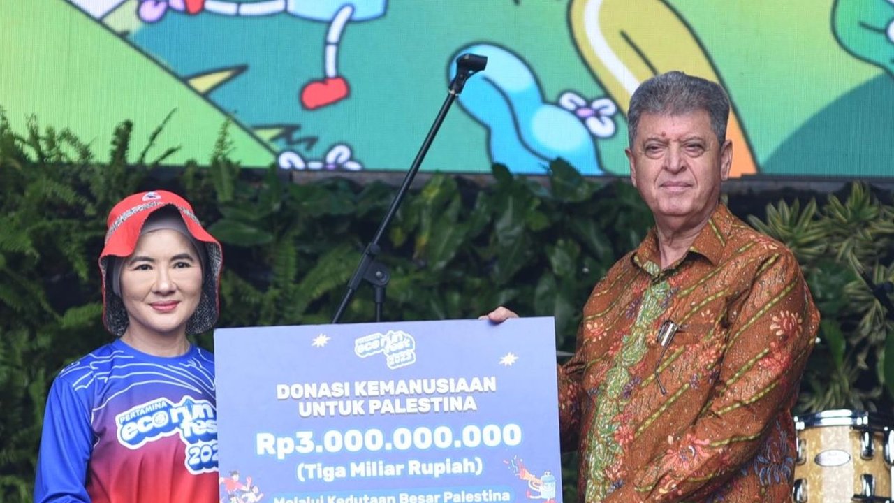 Pertamina Eco RunFest 2023 Serahkan Donasi Kemanusiaan untuk Palestina