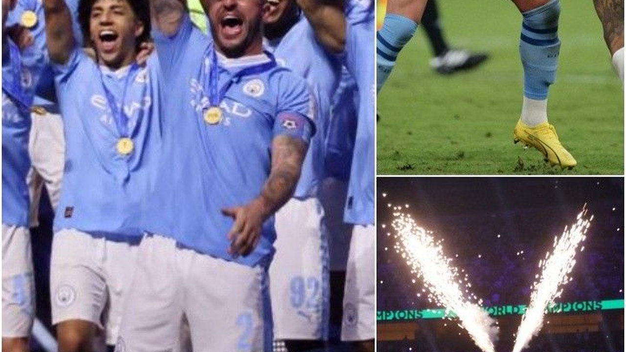FOTO: Momen Manchester City Raih Juara Dunia Antarklub 2023 Diwarnai Perkelahian Kyle Walker dan Felipe Melo
