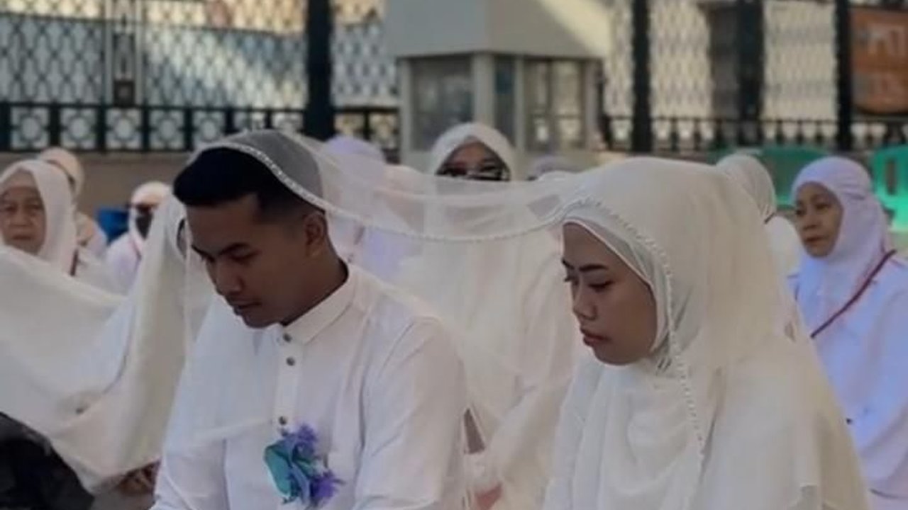 Viral Wanita Unggah Momen Pernikahan di Halaman Masjid Nabawi, Bikin Iri Warganet