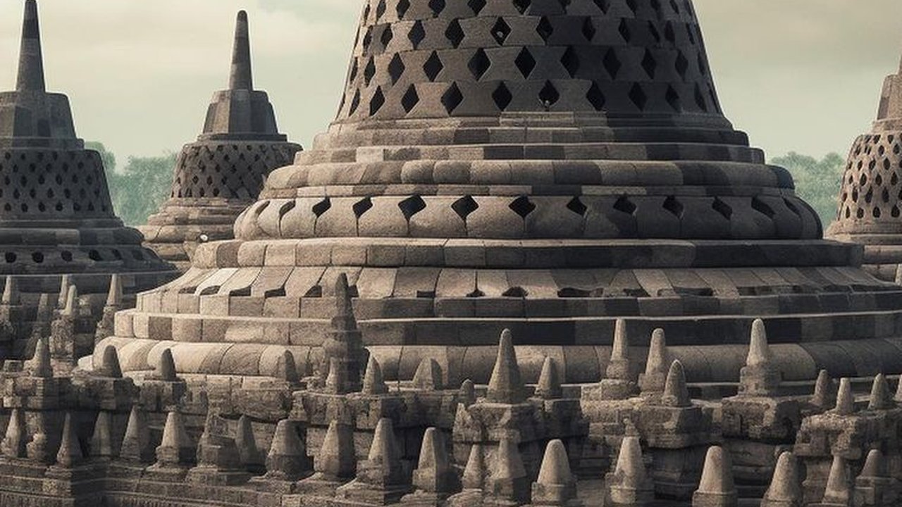 Peninggalan Buddha Terbesar Dunia Abad 9, Begini Penampakan Candi Borobudur Versi AI saat Ditemukan & Dipugar