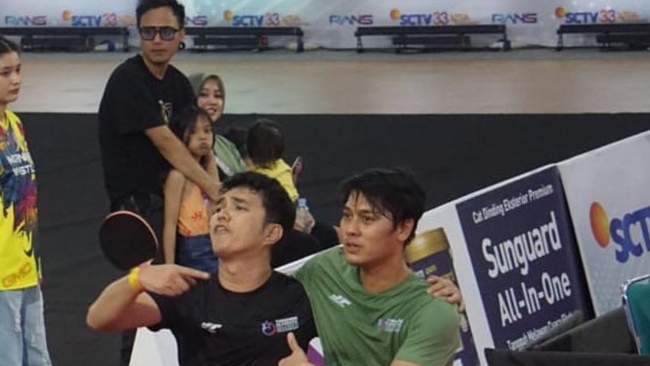 Diberi Semangat oleh Sang Istri, Rizky Billar Berhasil Tumbangkan Aldi Taher Bermain Tenis Meja
