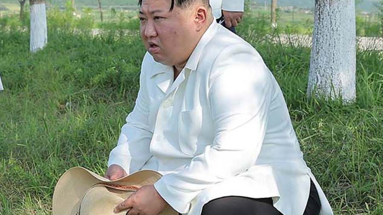 FOTO: Ekspresi Kim Jong-un Jongkok di Pinggir Sawah, Cek Langsung Padi yang Rusak Akibat Topan