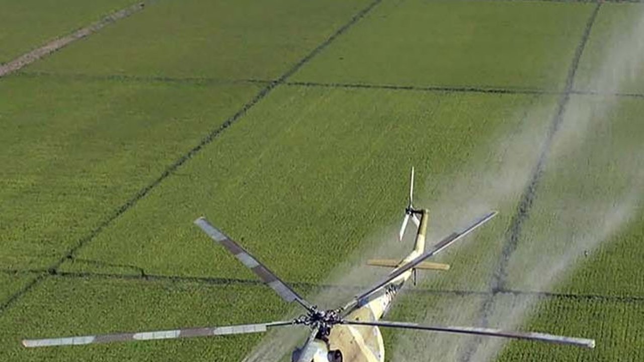 FOTO: Bukan Buat Perang, Kim Jong-un Kerahkan Pesawat Militer untuk Siramkan Pestisida di Sawah