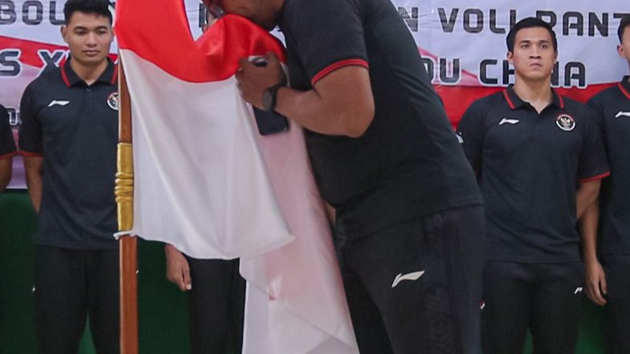 FOTO: Target di Posisi 6 Besar, Timnas Bola Voli Indonesia Siap Dilepas ke Asian Games 2023 Hangzhou