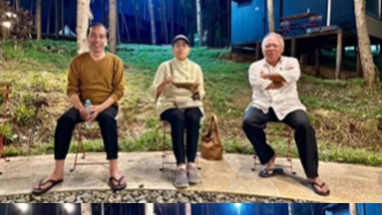 Gaya Santuy Sri Mulyani di Antara Jokowi dan Menteri Basuki saat Camping di IKN, Lagunya jadi Sorotan