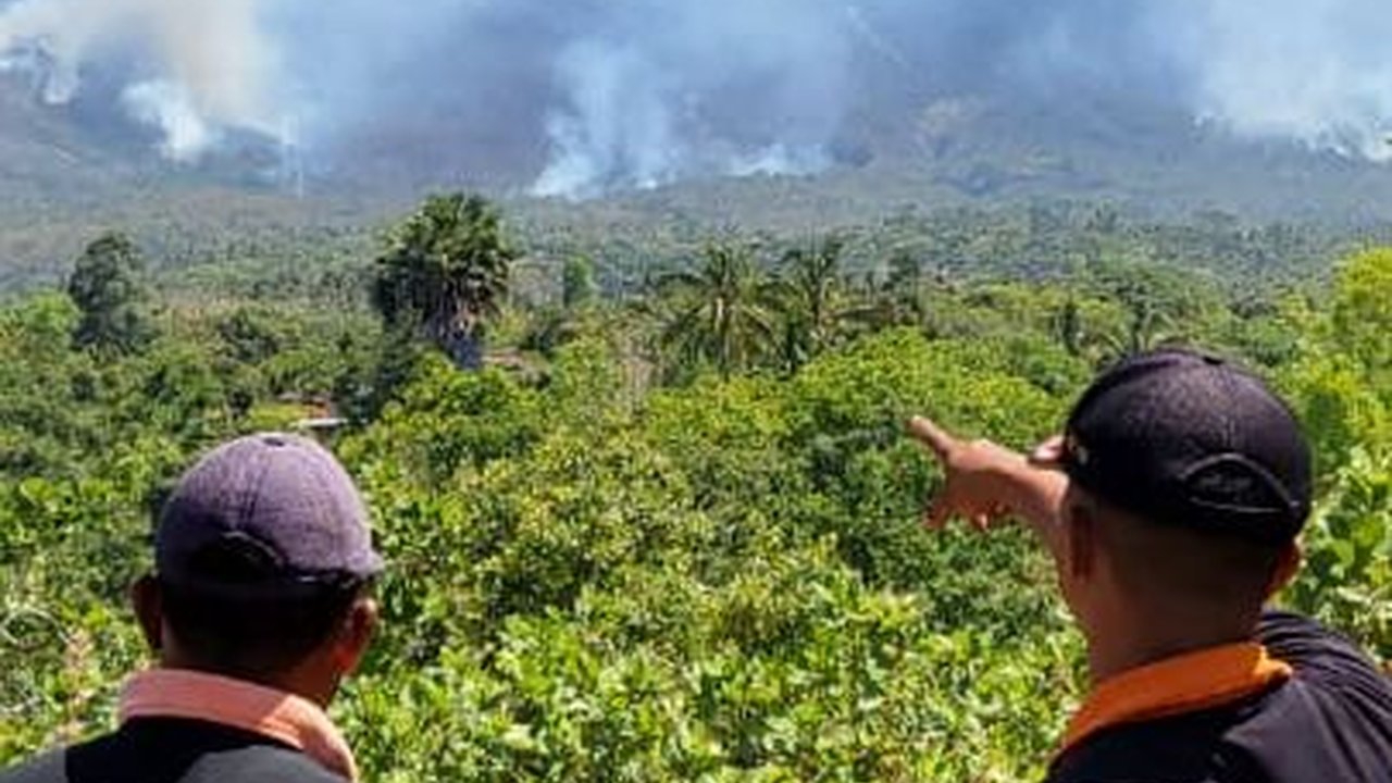 Kebakaran Lereng Gunung Agung Meluas hingga 80 Hektare, Kawasan yang Terbakar Bertambah