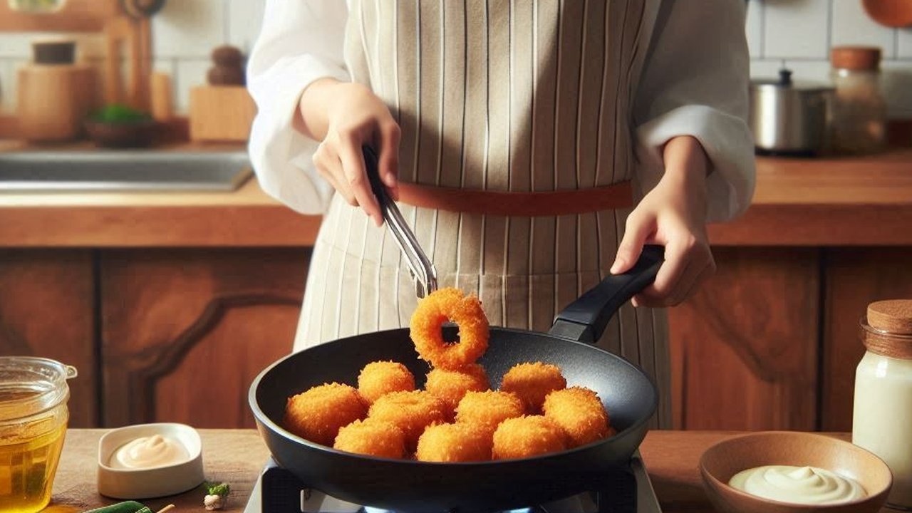 Ilustrasi Menggoreng Risol