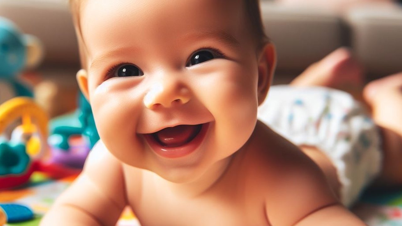Ilustrasi Bayi Melakukan Tummy Time