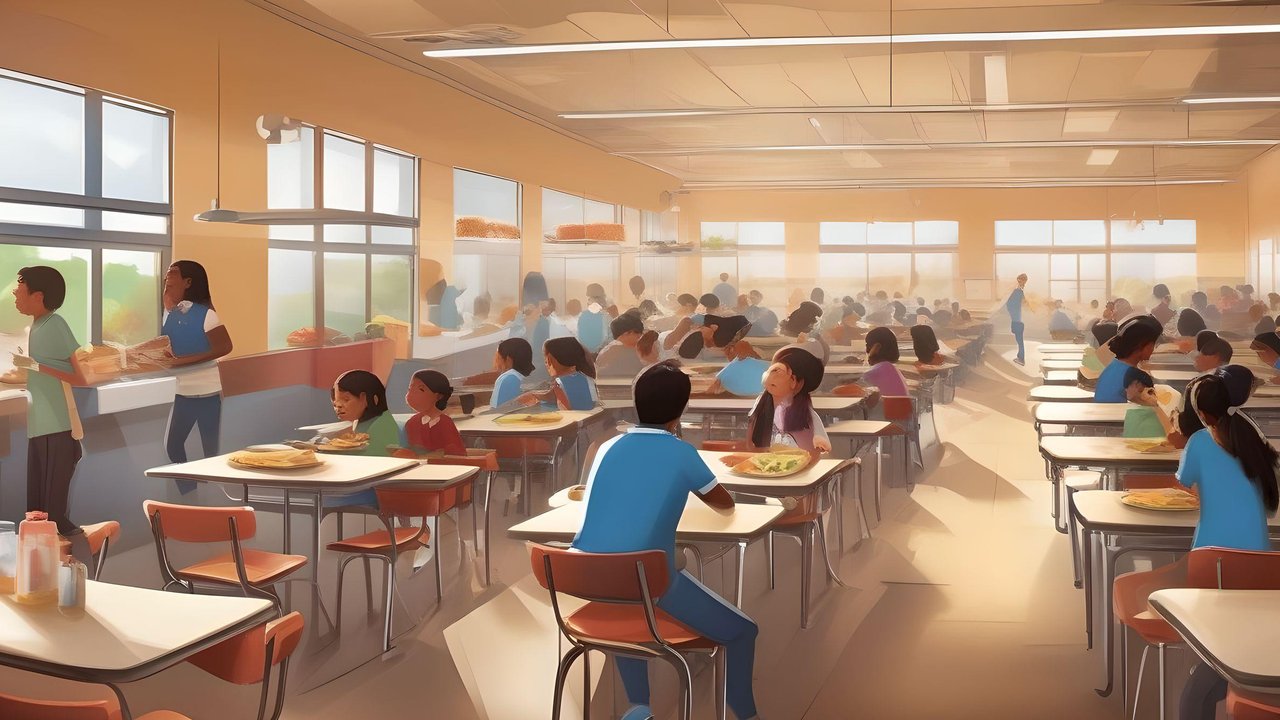 <p>ilustrasi program makan siang gratis di sekolah (dok: Foto by AI)</p>
