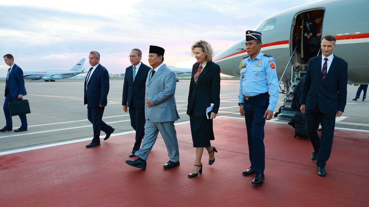Menhan Prabowo tiba di Rusia