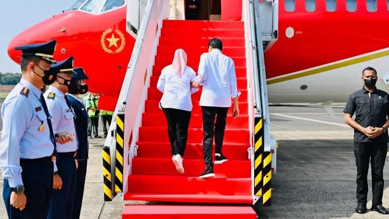 <p>Iriana Jokowi mendampingi Presiden Jokowi. (Foto: Dok. Instagram @jokowi)</p>