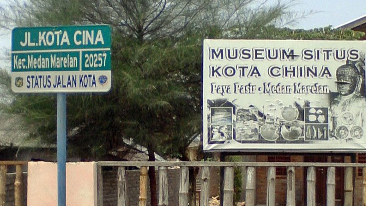 Letak Situs Kota Cina yang bersejarah di kota Medan