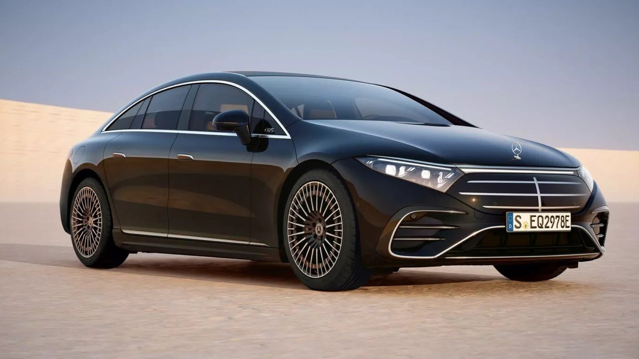 Mercedes-Benz EQS Facelift 2025 Obsidian Black spek Eropa. (Mercedes-Benz)